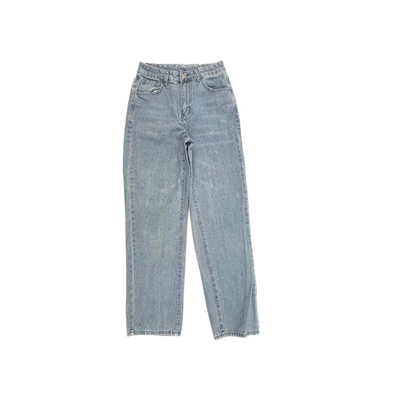 Shein Baggy Women's size 2 Light Wash Blue Denim Jeans - Picture 1 of 4